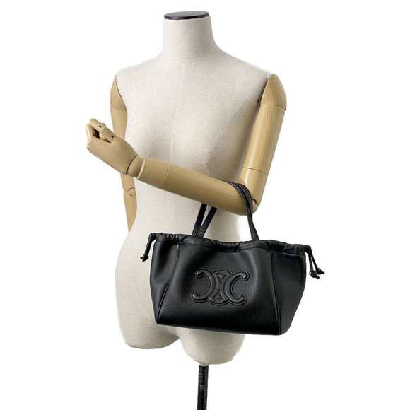 Celine Small Hippo Drawstring Cuile Triomphe Shoulder Bag Black - Picture 4 of 13